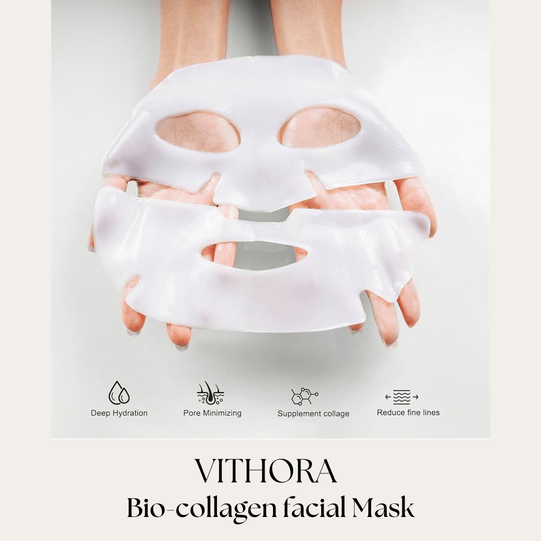 Step-by-step application of the best bio-collagen face mask.