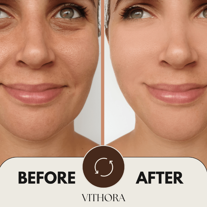 Dramatic transformation showing before and after effects of the best bio-collagen face mask.